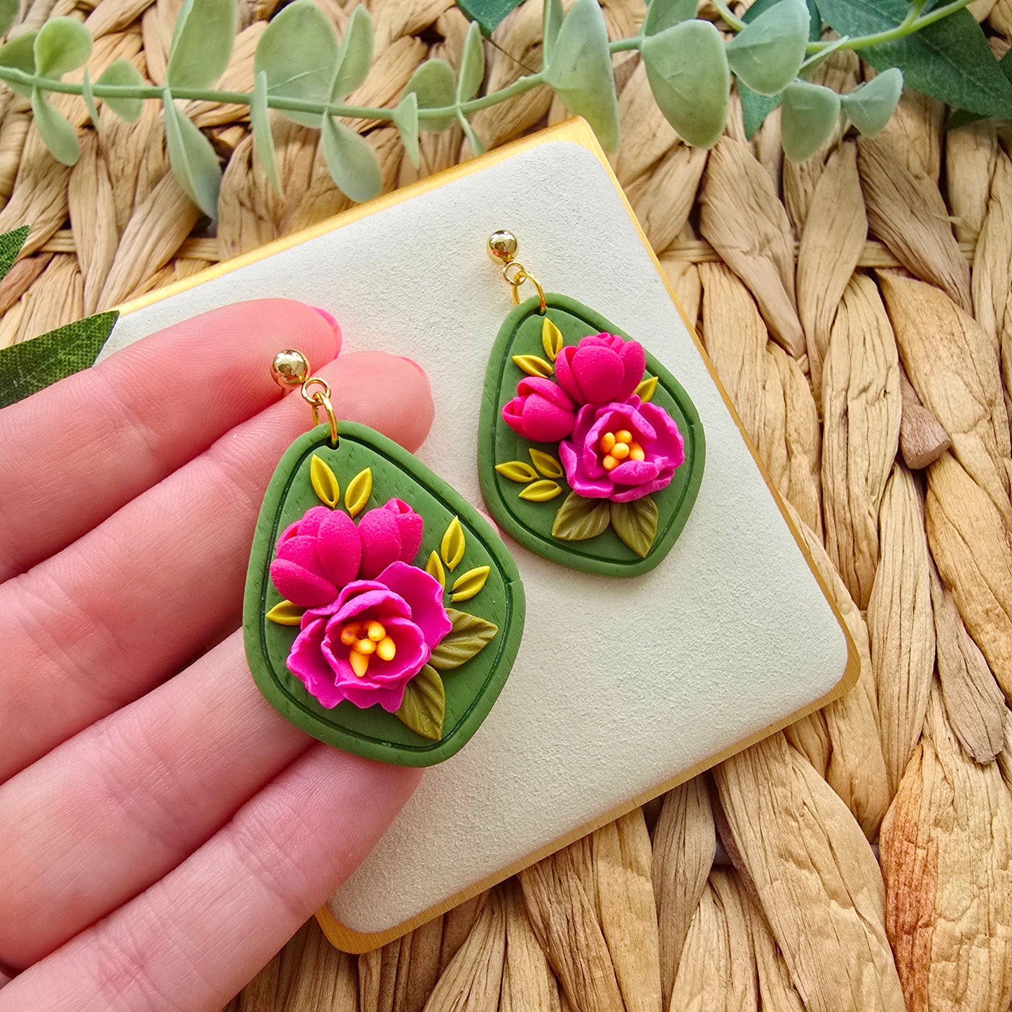 The Peony Collection - Teardrop with Gold Tone Ball Stud