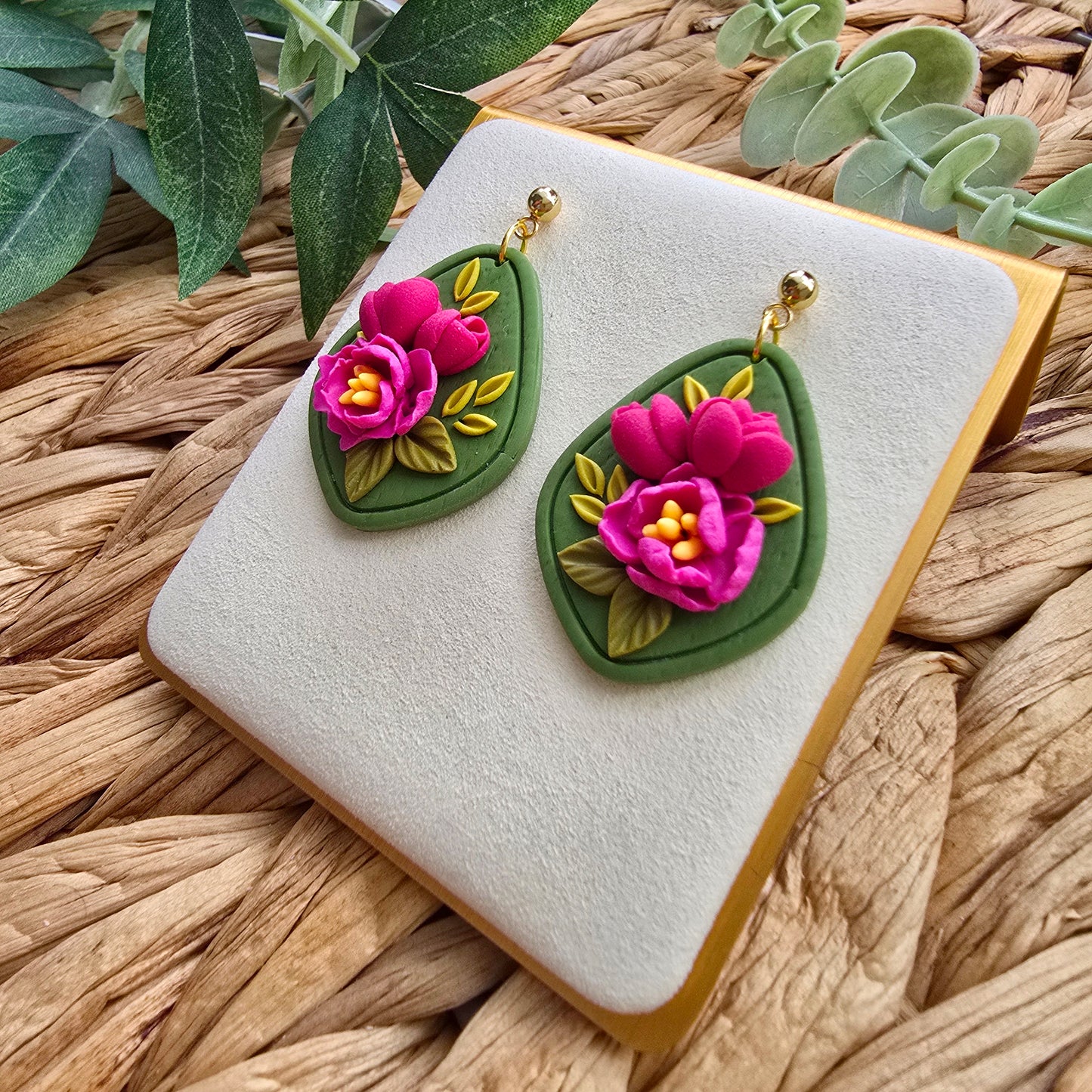 The Peony Collection - Teardrop with Gold Tone Ball Stud