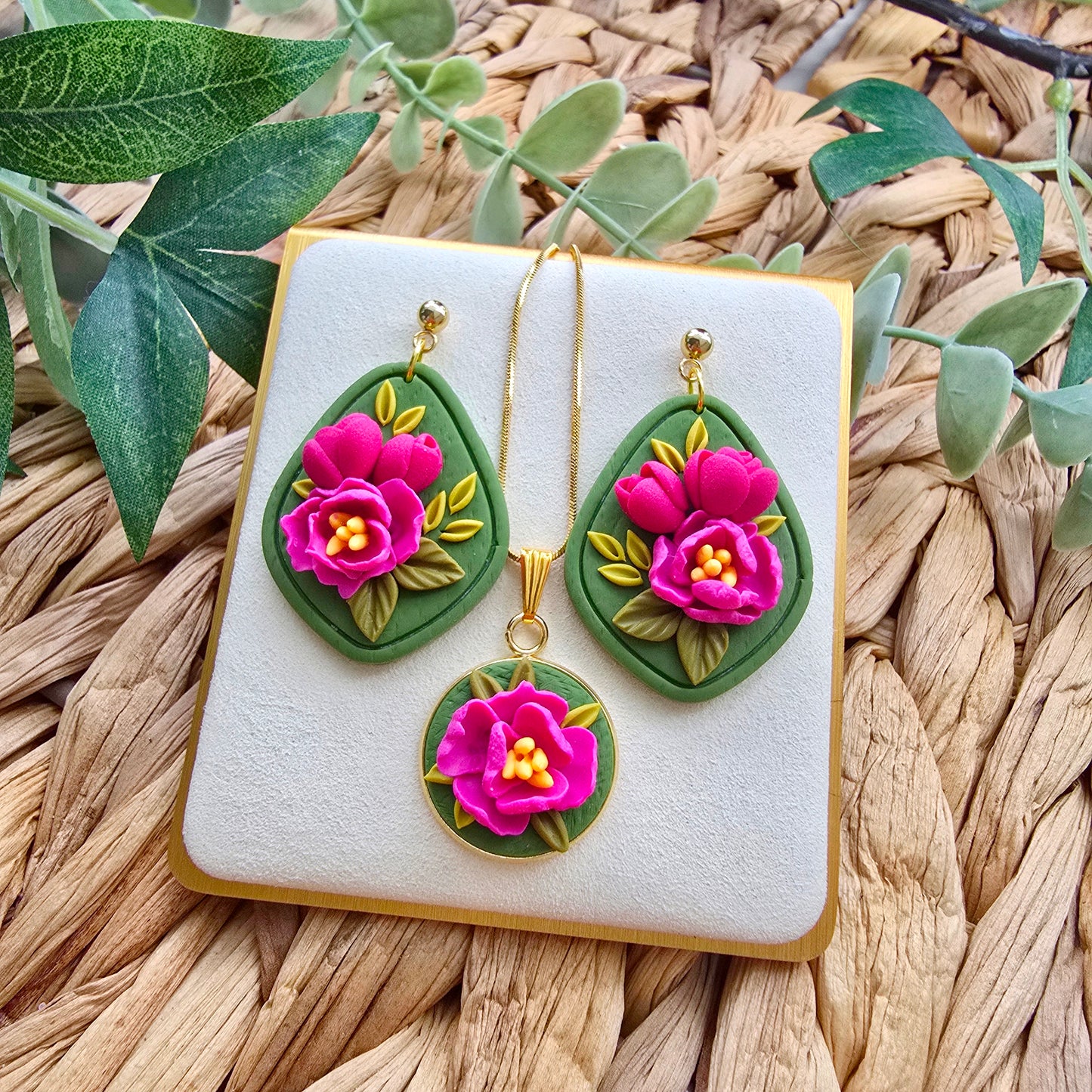 The Peony Collection - Teardrop with Gold Tone Ball Stud