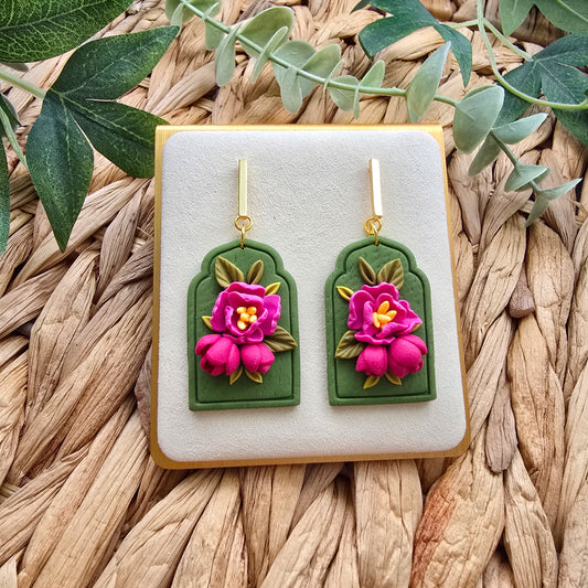 The Peony Collection - Moroccan Inspired with Gold Tone Bar Stud