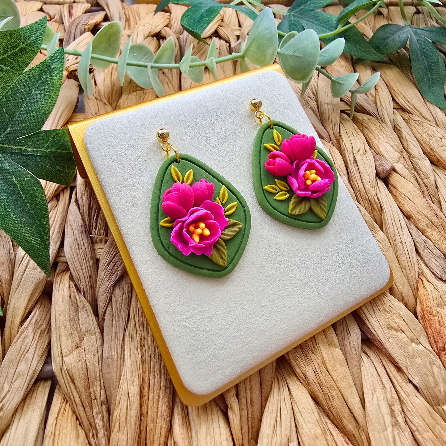 The Peony Collection - Teardrop with Gold Tone Ball Stud